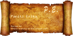 Panitz Erika névjegykártya